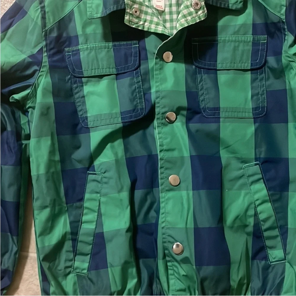 Cat & Jack Boy's Buffalo Check Green Navy Windbreaker Jacket